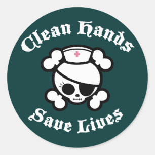 Bespaar uw handen op levens ronde sticker