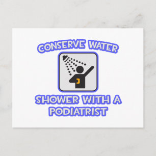 Bespaar water.. Douche met een podoloog Briefkaart