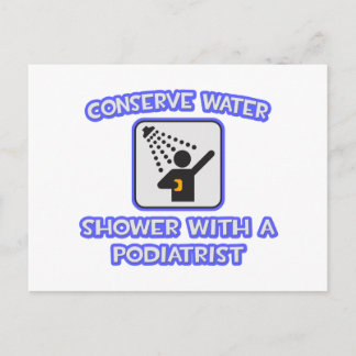 Bespaar water.. Douche met een podoloog Briefkaart