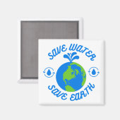 Bespaar water op Aarde Magneet (Voorkant / Achterkant)