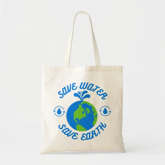 Bespaar water op Aarde Tote Bag (Voorkant)