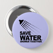 BESPAAR WATER. SCHOON SAMEN. RONDE BUTTON 4,0 CM (Voorkant /achterkant)