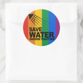 BESPAAR WATER. SCHOON SAMEN. RONDE STICKER (Tas)