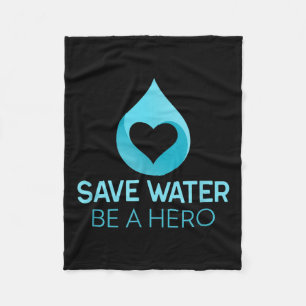 Bespaar water - wees een held. Waterbesparend mili Fleece Deken
