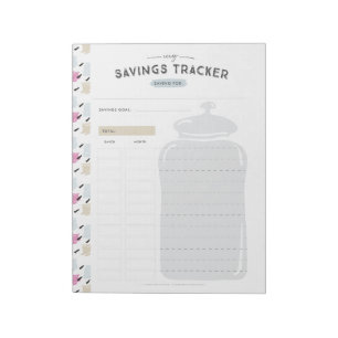 Besparing Jar Tracker Notitieblok