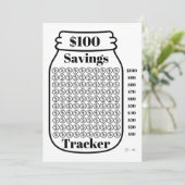 Besparing van 100 dollar, tracker Mason Jar Budget Kaart (Staand voorkant)