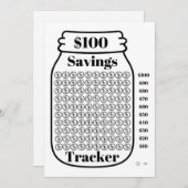 Besparing van 100 dollar, tracker Mason Jar Budget Kaart (Voorkant / Achterkant)