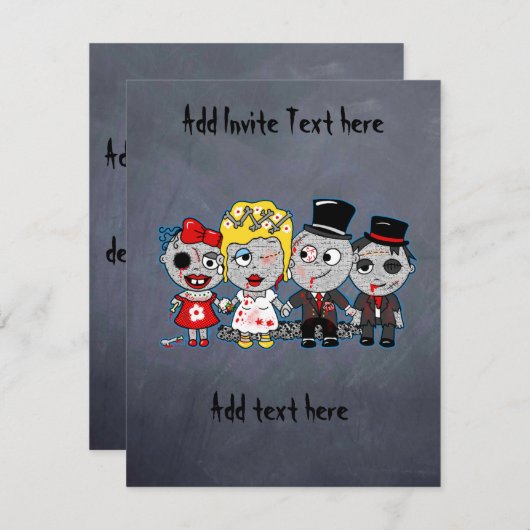 Bespiegel bruidspaar accessoires voor zombies kaart (Voorkant / Achterkant)