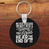 Bespreek nooit oneindige Wiskunde Sleutelhanger (Voorkant)