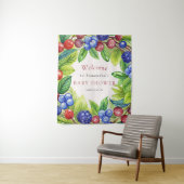 Bessen Aardbei Bes Zoete Baby Shower Wandkleed (In situ)