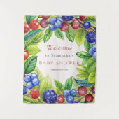 Bessen Aardbei Bes Zoete Baby Shower Wandkleed (Voorkant)