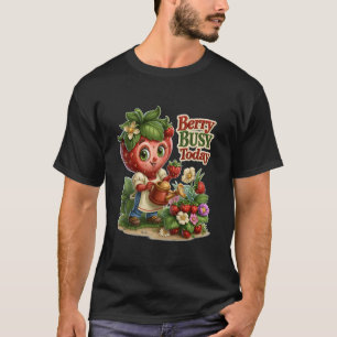 Bessen Bezige Dag Cute Aardbei Tuinierster T-shirt