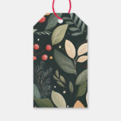 Bessen en Bladeren Kerst Warme Chocolade Mix Cadeaulabel (Achterkant)