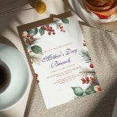 Bessen en bladeren Moederdag Brunch uitnodiging