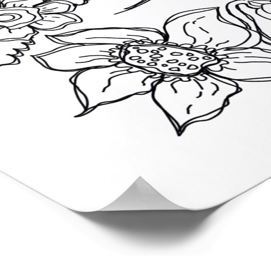 Bessen en bloemen Mooie kleur Me Poster (Hoek)