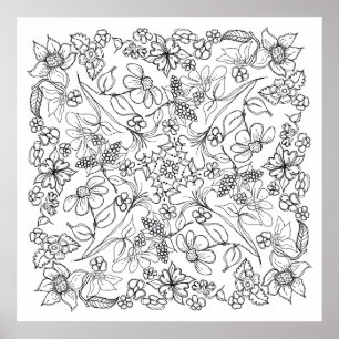 Bessen en bloemen Mooie kleur Me Poster
