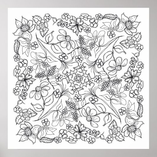 Bessen en bloemen Mooie kleur Me Poster (Voorkant)