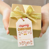 Bessen en kerstballen cadeaulabel