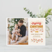 Bessen en klokken kerstfoto vakantie Kaart (Staand voorkant)