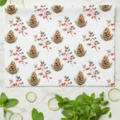 Bessen en pinecones theedoek (Gevouwen)