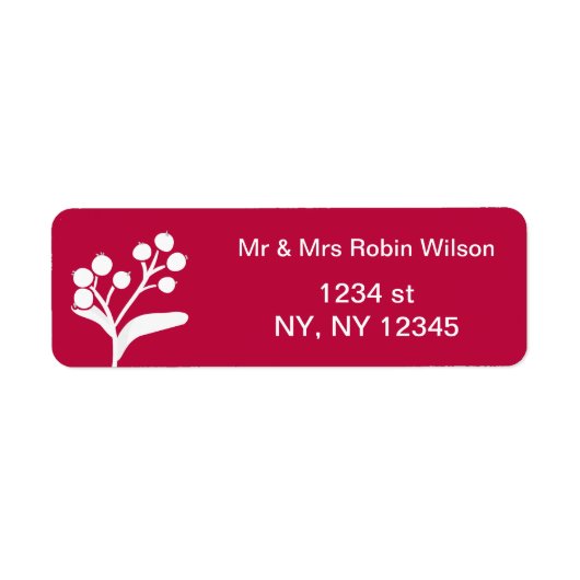 Bessen en takken Kerstwensen labels (Voorkant)