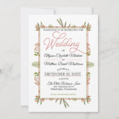 Bessen en Winter Pine Greenery Holiday Wedding Kaart (Voorkant)