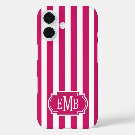 Bessen- en witte gemerkte strepen Case-Mate iPhone case (Achterkant)