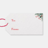 Bessen & Eucalyptus Kerstmis Cadeaulabel (Achterkant Horizontaal)
