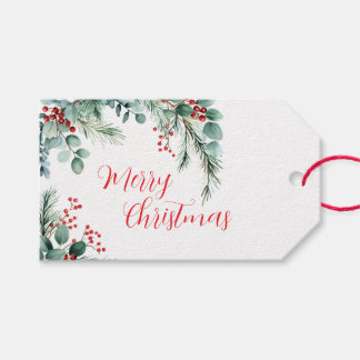 Bessen & Eucalyptus Kerstmis Cadeaulabel