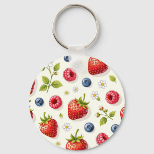 Bessenschermpatroon Verse Zomerfruit Sleutelhanger