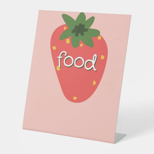 Bessenspeentjes Eerste Verjaardag Eten Reclamebord Met Voetstuk (Voorkant)