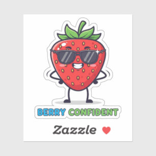 Bessenvast – Leuk aardbei punsontwerp Sticker