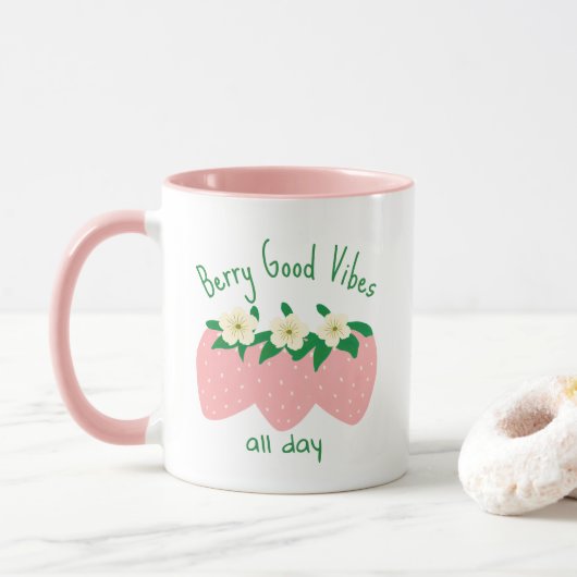 Bessenvibes de hele dag mok (Met donut)