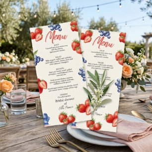 Bessenvriendelijk Aardbeien Bruiloftsontbijt Menu Kaart