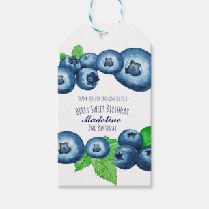 Bessenvriendelijke blauwe bessen Verjaardag Cadeaulabel