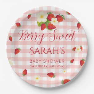 Bessenvrolijke Aardbeibaby Shower Papieren Borden Bordje