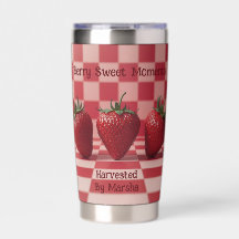 Bessenvrolijke Rode Geruite Aardbei Tumbler