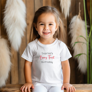 Bessie Eerste Aardbei 1e Verjaardag Baby T-Shirt