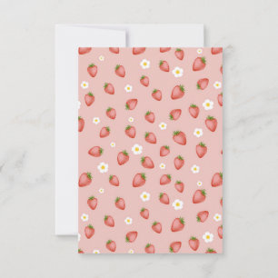 Bessie Eerste Aardbeien Thema Verjaardagsuitnodigi Kaart