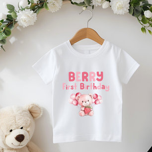 Bessie eerste verjaardag aardbei roze