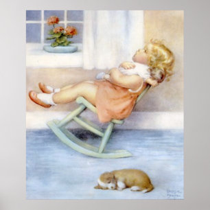 Bessie Pease Guttman Schattig Klein Peuter Meisje Poster