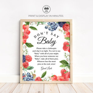 Bessie "Zeg niet Baby" Baby Shower spelbord Poster