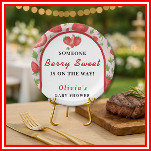 Bessie Zoet   Aardbei Papieren Bordje