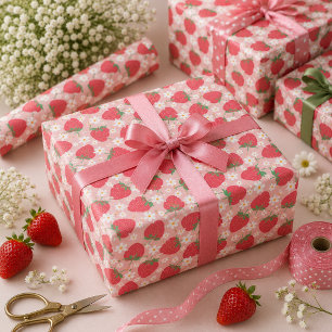 Bessie Zoete Aardbei 1e Verjaardagsfeestje Cadeaupapier