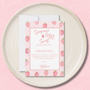 Bessie Zoete Aardbei Baby Shower Bedankkaart