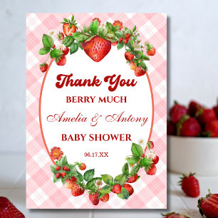 Bessie Zoete Aardbei Baby Shower Bedankkaart
