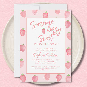 Bessie Zoete Aardbei Baby Shower Kaart