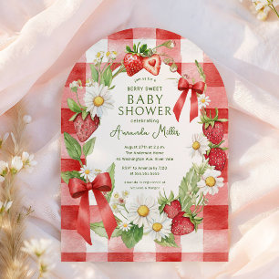 Bessie Zoete Aardbei Baby Shower Kaart