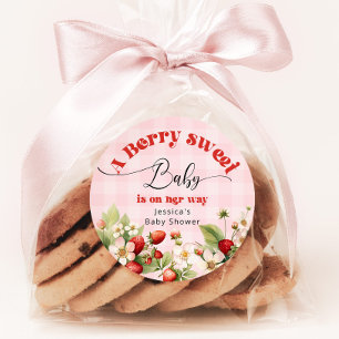 Bessie zoete Aardbei baby shower Ronde Sticker