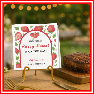 Bessie Zoete Aardbei Baby Shower Servet